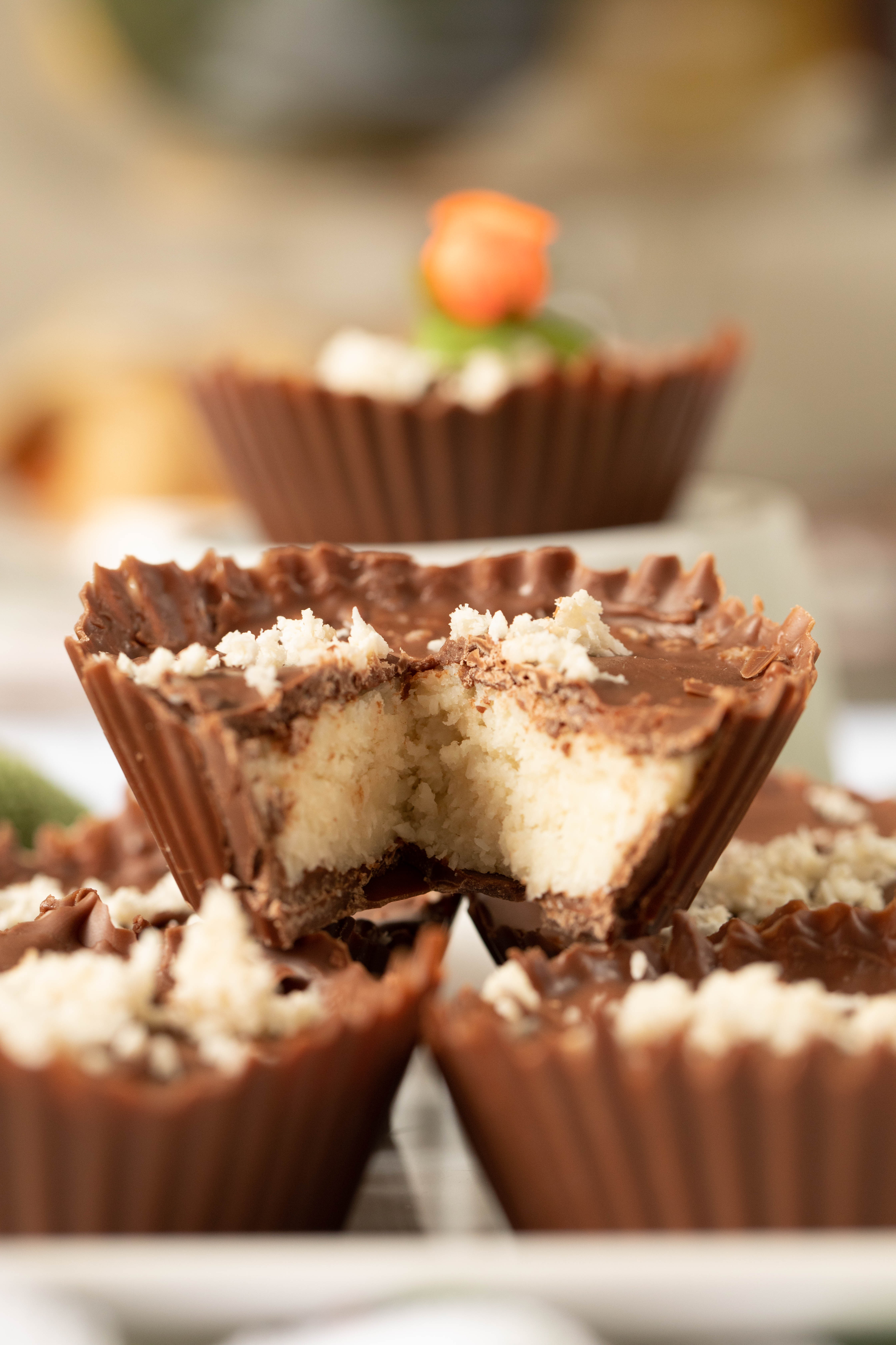 Tortinha de prestigio com chocolate